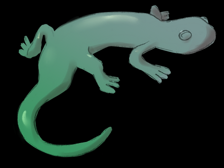Translucent Blue-Green Lizard Sticker