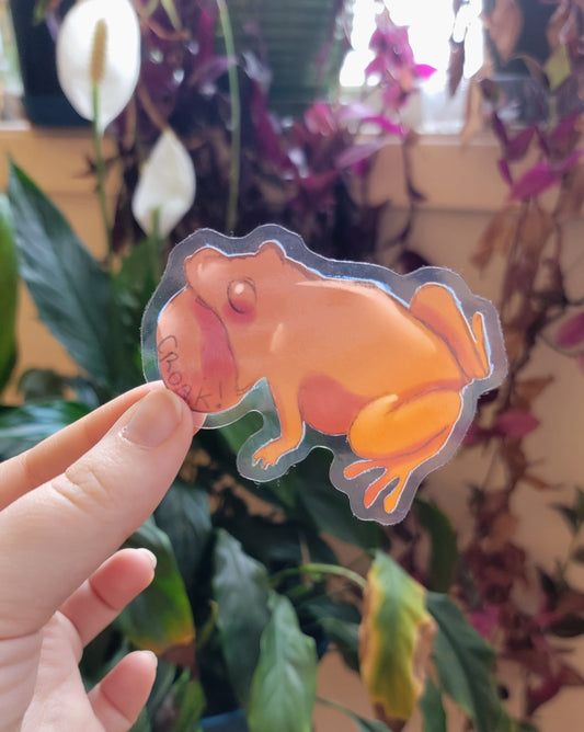 Translucent Croaking Frog Sticker