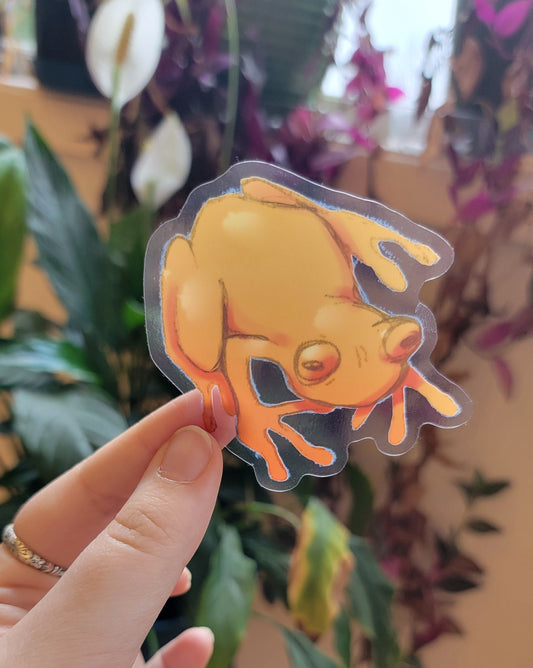 Translucent Orange Frog Sticker