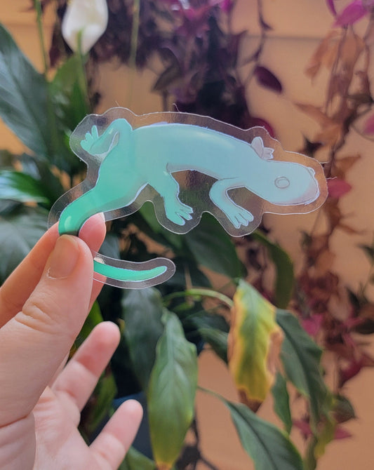 Translucent Blue-Green Lizard Sticker