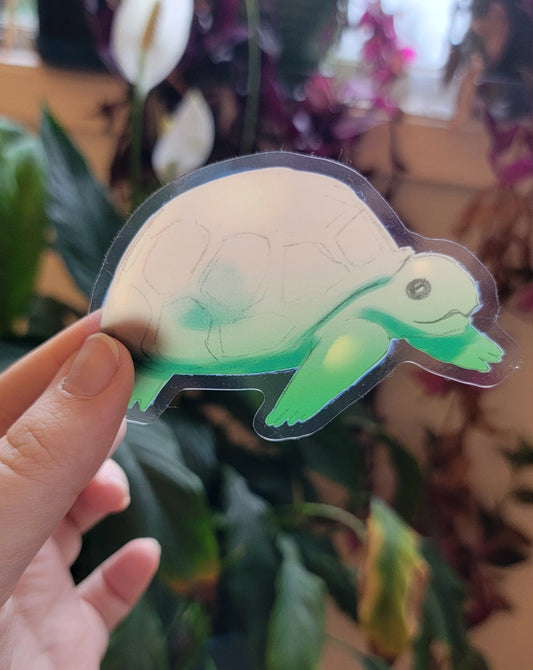 Translucent Green Turtle Sticker