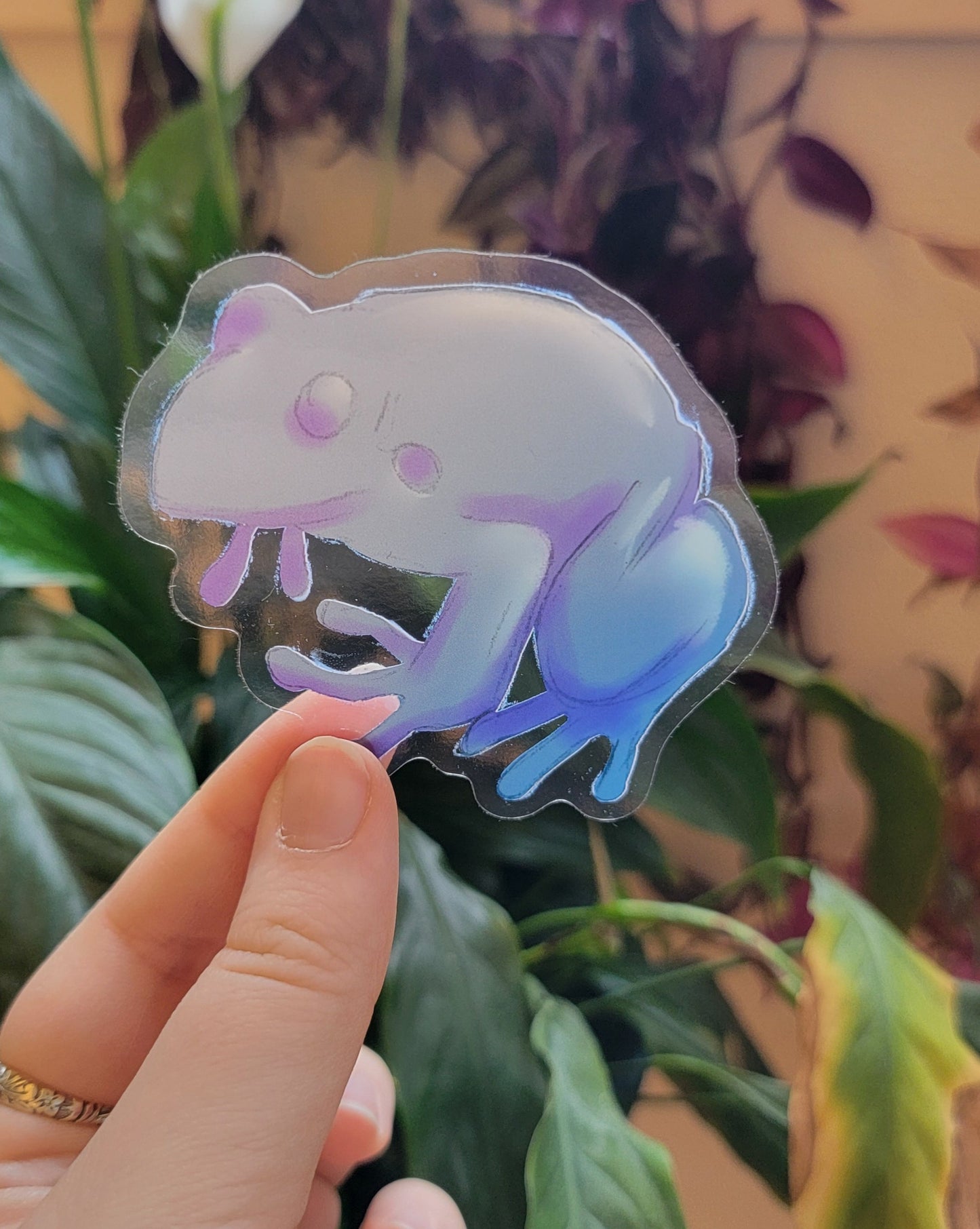 Translucent Gray Toad Sticker