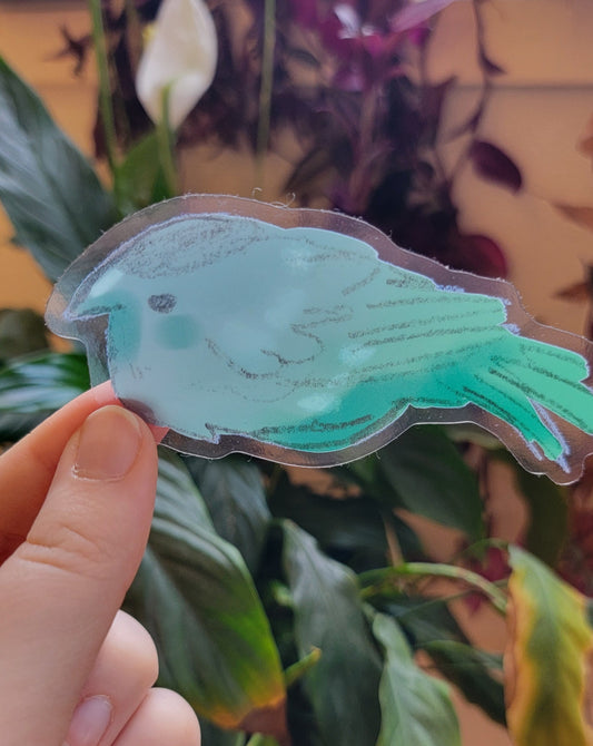 Translucent Blue Bird Sticker