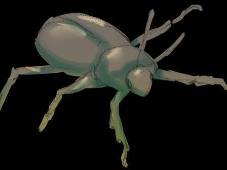 Translucent Gray Beetle Sticker